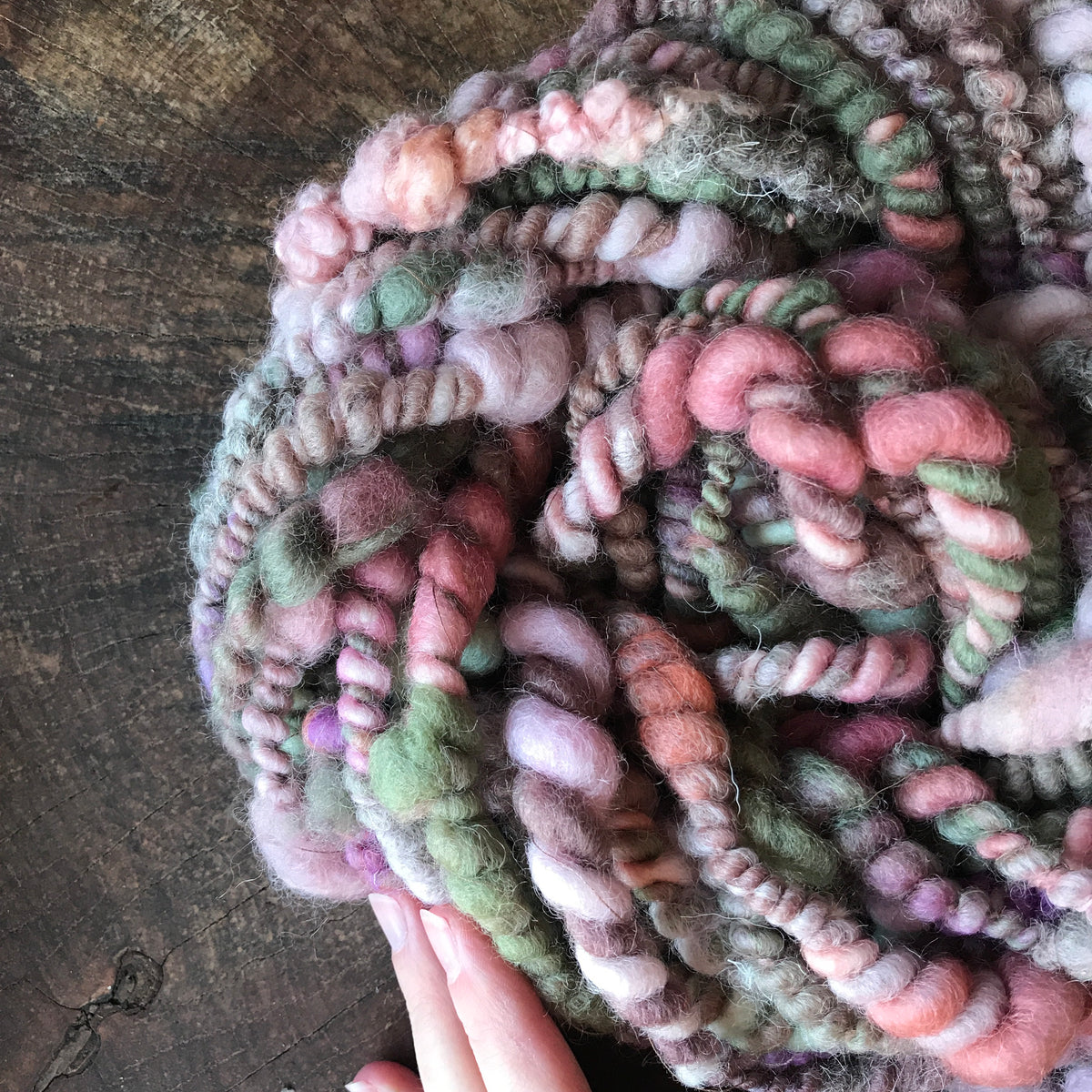 Grey green hand spun yarn 100g 15y - Mynoush