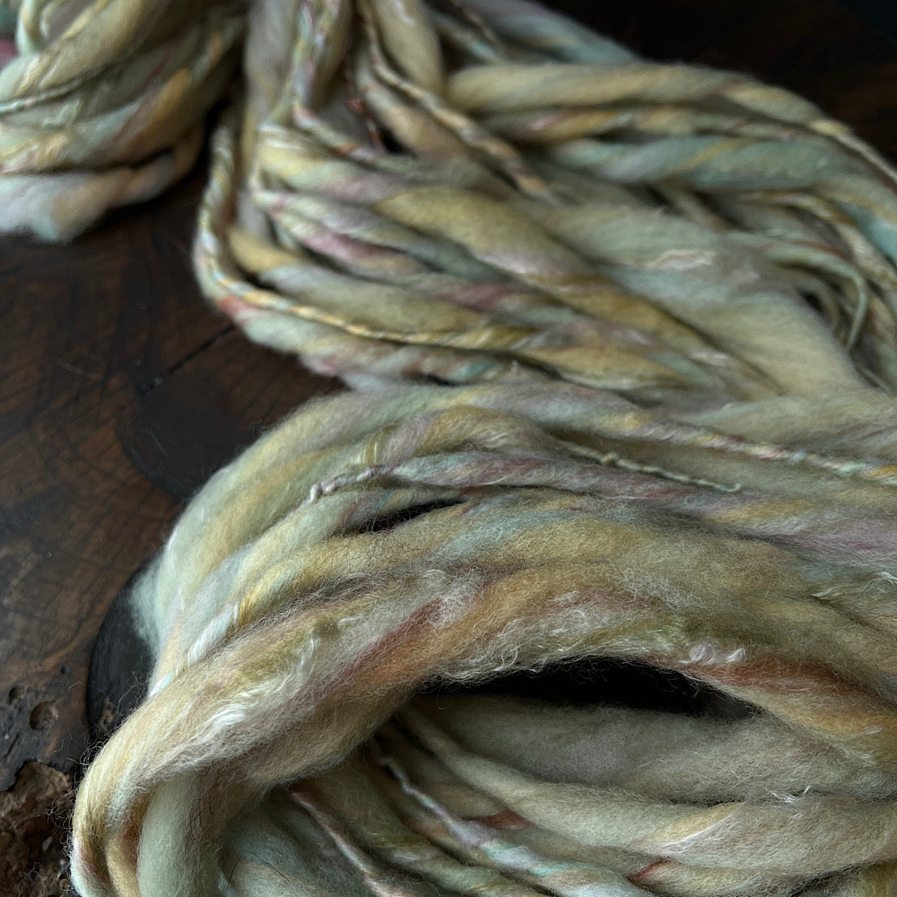 Antique gold hand spun yarn 1/2 skein