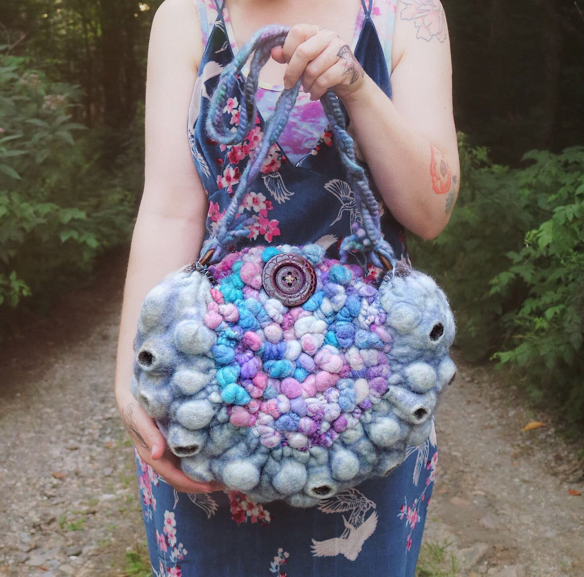 Blue Felted handbag prototype II - Mynoush