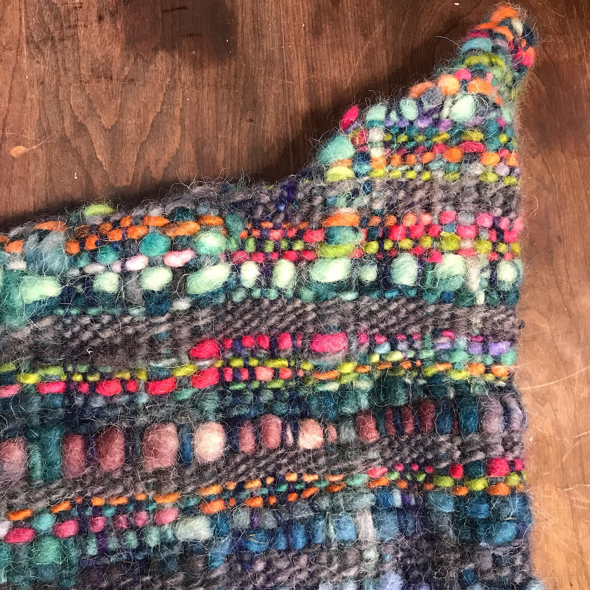 Blue hood hat with felt, fairy hat, hand woven - One size - Mynoush