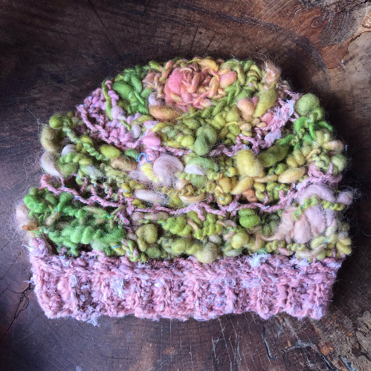 Chunky Green knitted hat | Bonnet vert en laine filée main|20”-25” - Mynoush