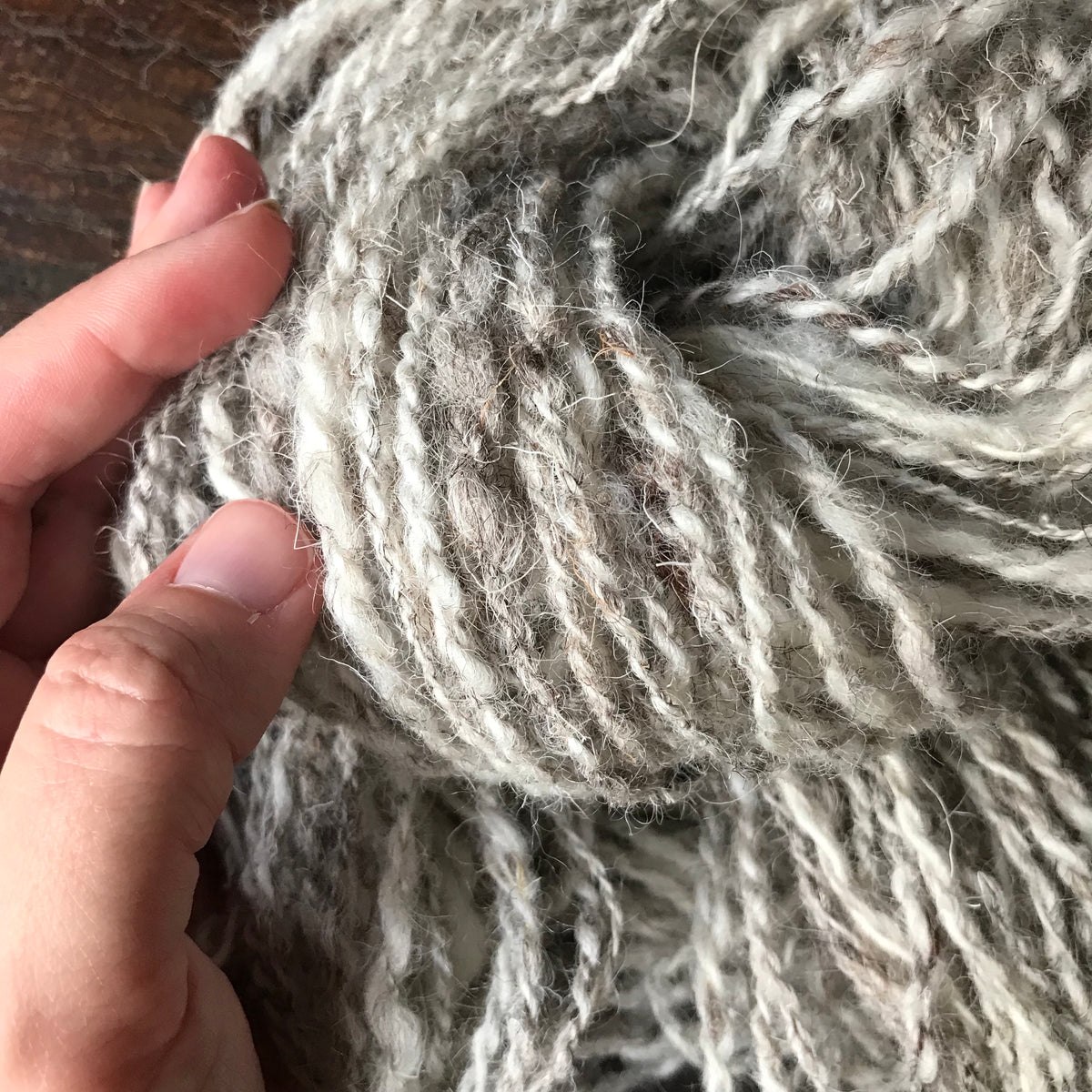 Natural hand spun yarn made on a vintage spinning wheel 60 grams 64 yards - Mynoush