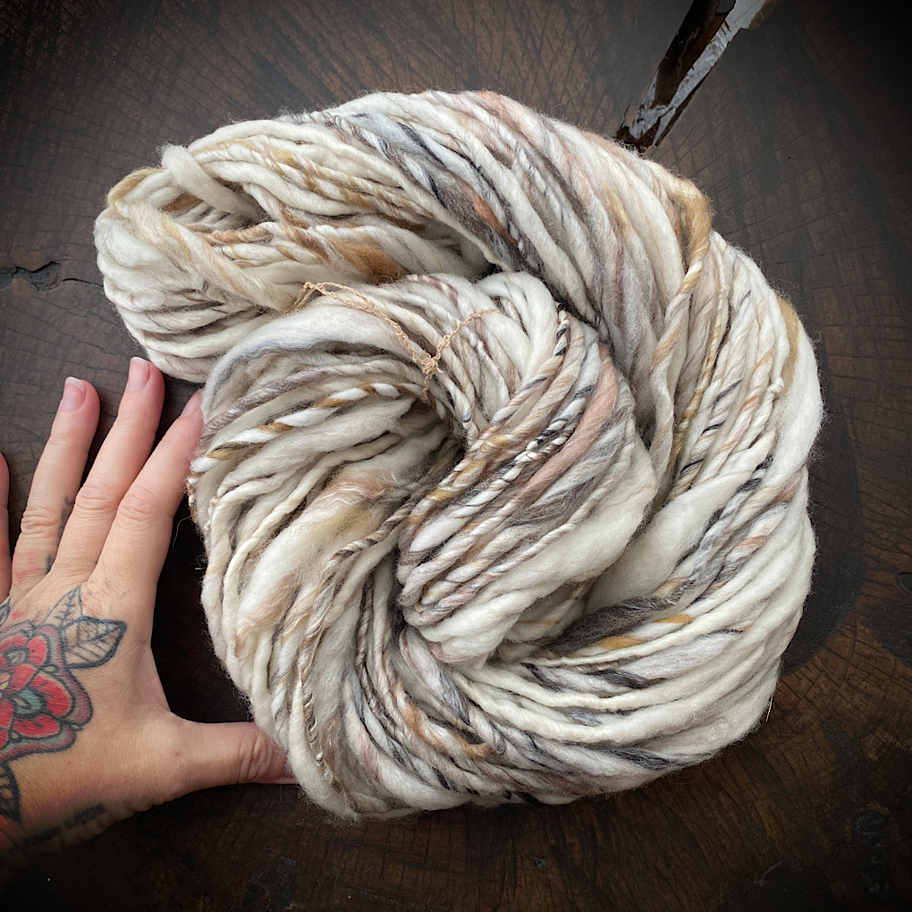 Birch paper - hand spun yarn