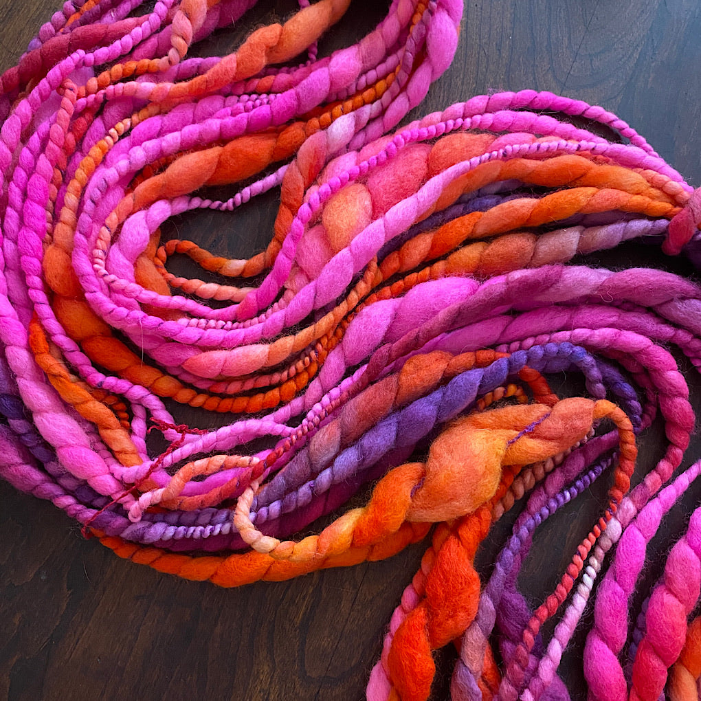 Pink fire merino knitting yarn