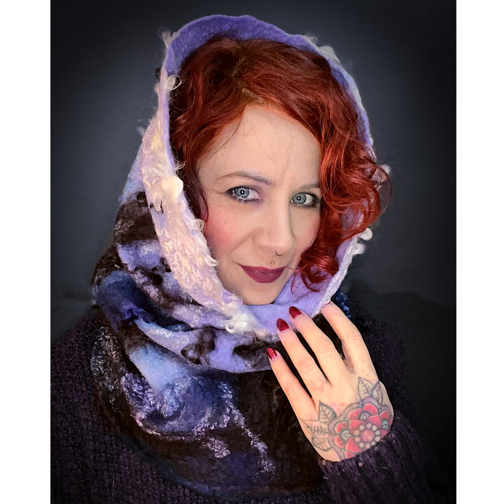 Felted snood cowl balaclava
