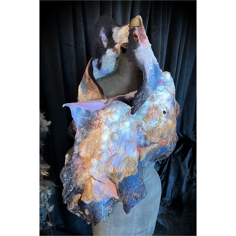 Galactic Moth - felted scarf
