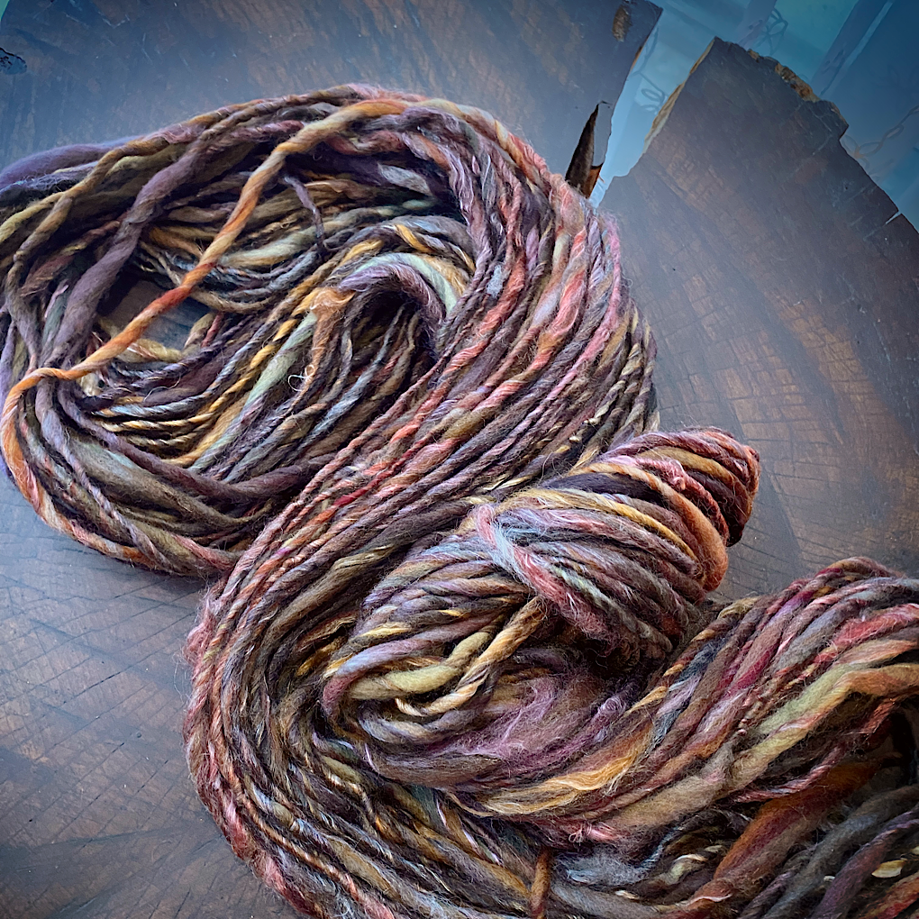 Walnut- hand spun yarn