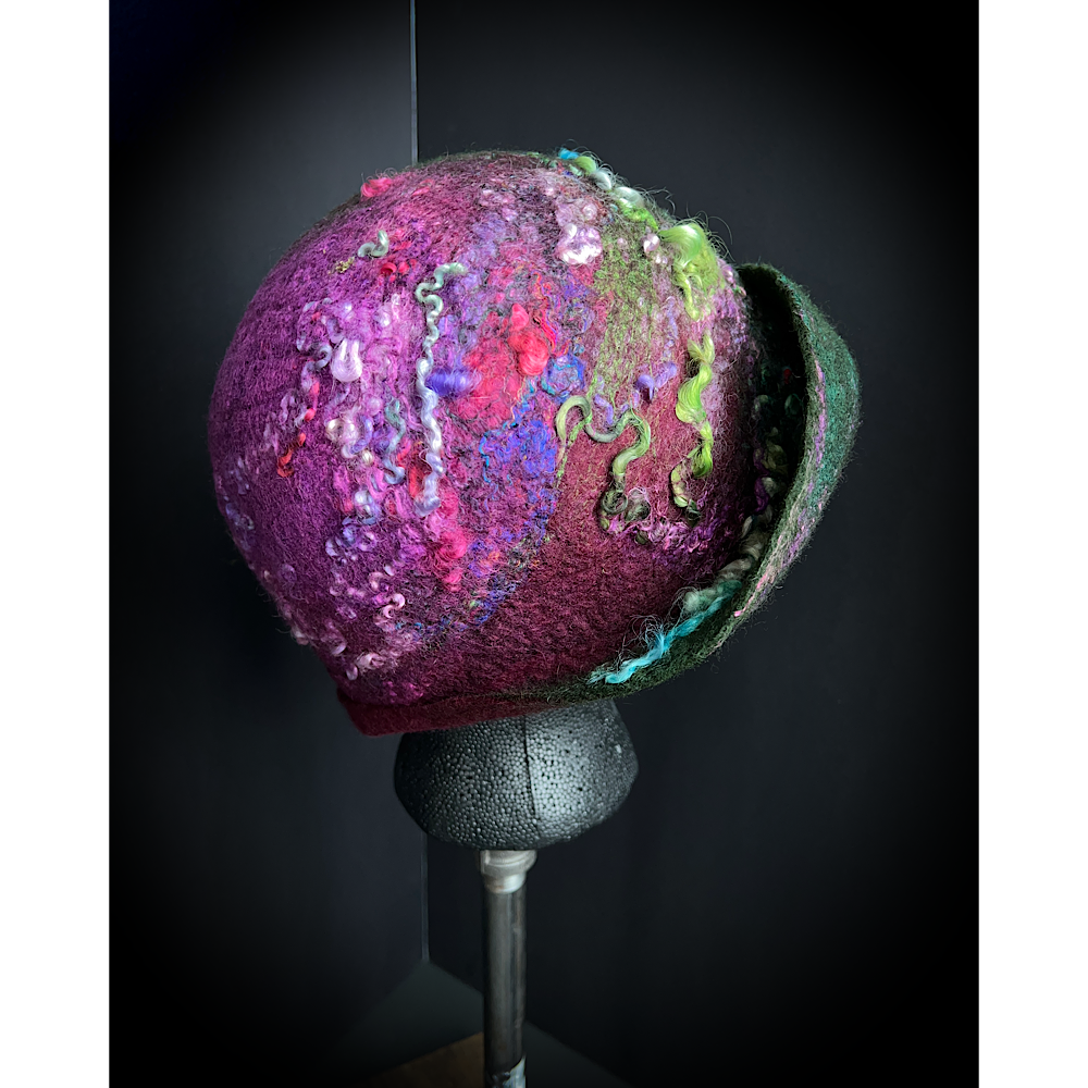 Felted flapper’s hat- 23.5”