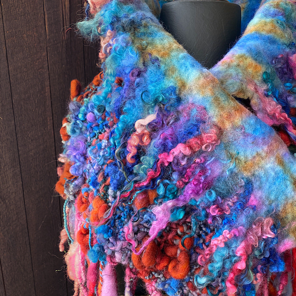 Fireworks Knitted and felted cowl