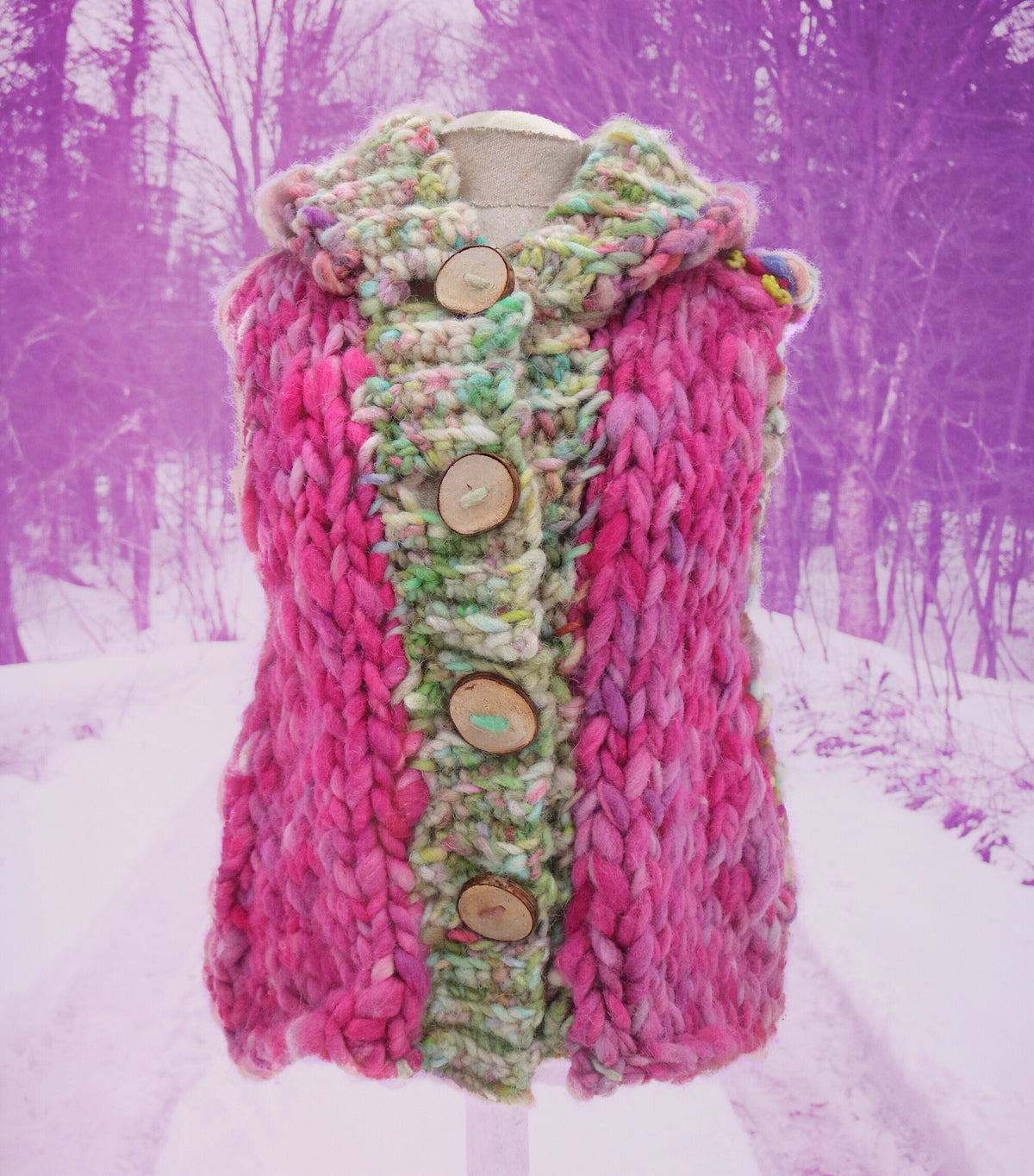 Pink sleeveless knit vest - Mynoush