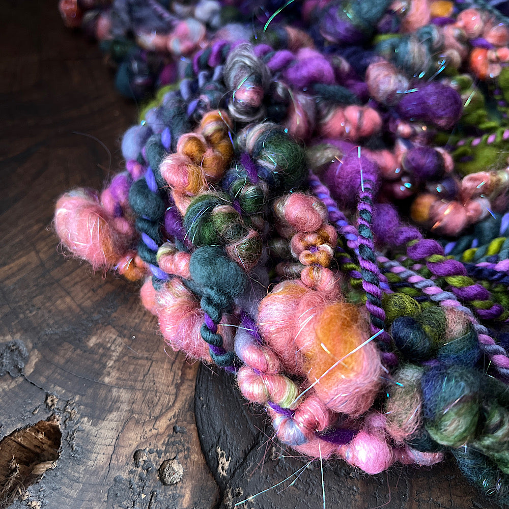 Roses and licorice art yarn