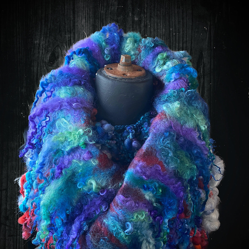 Apples in the Sky felted Shawlette