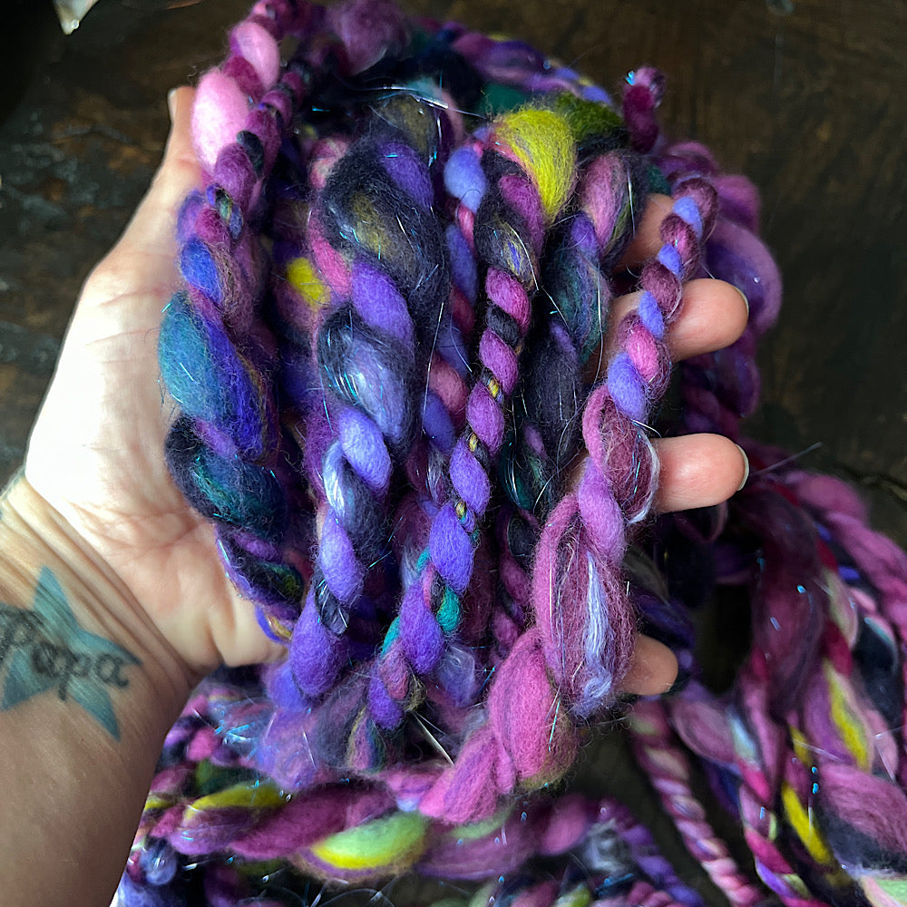 Violet super twist weaving art yarn