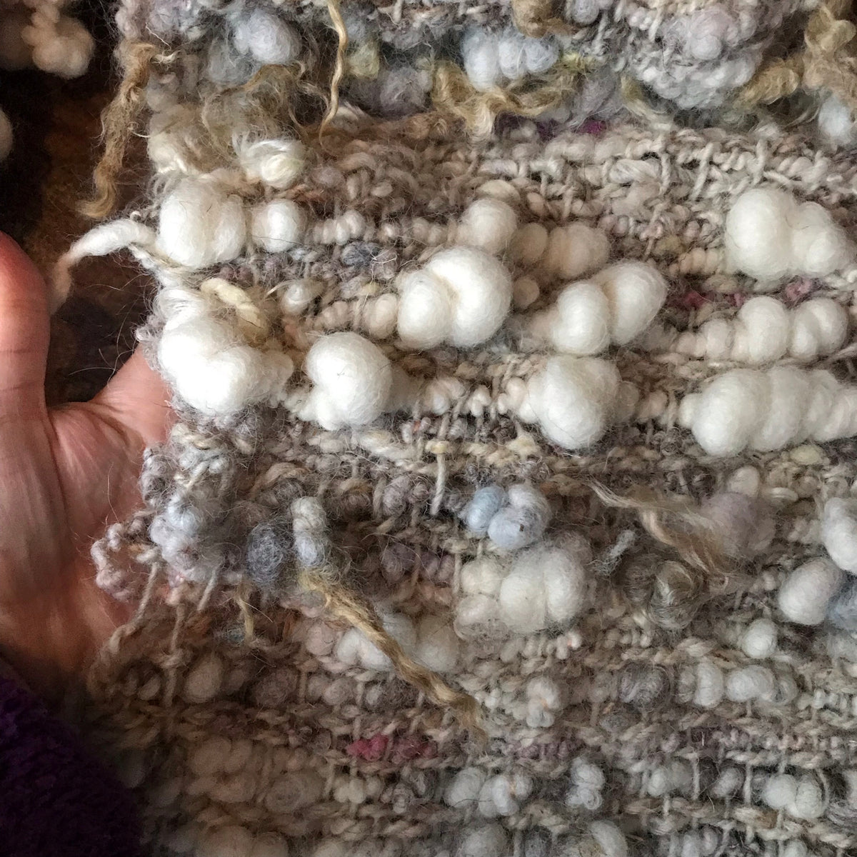 Natural white scarf 100% Wool  98” x 10”|Foulard blanc en laine 98”x10” - Mynoush