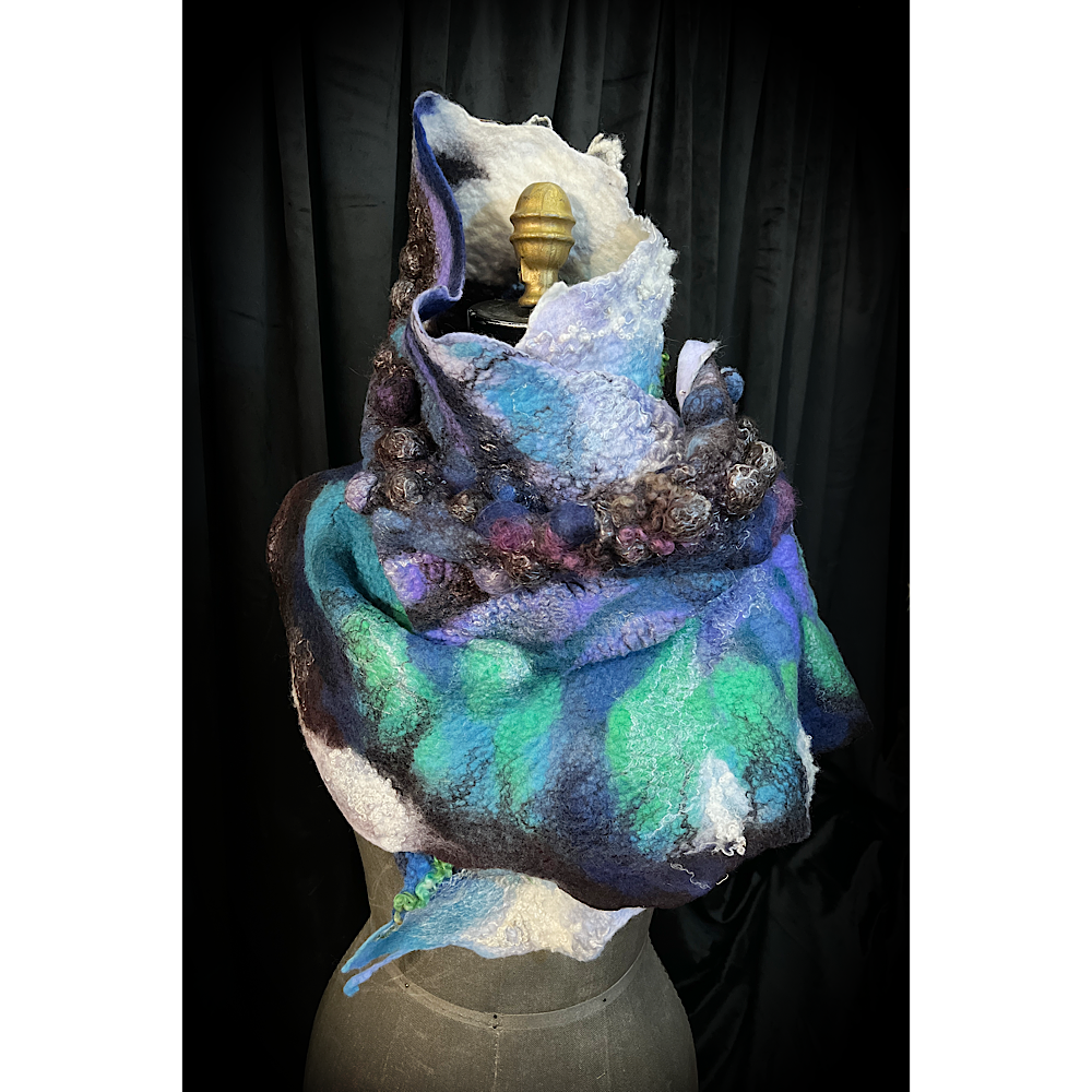 Cosmic Breath - felted scarf