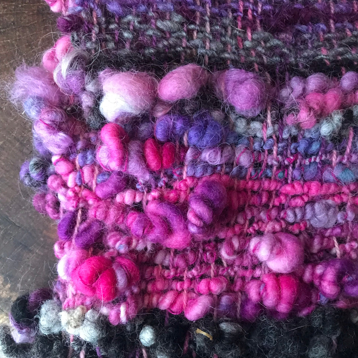 Purple scarf 100% Wool - Foulard 100% laine mauve - Mynoush