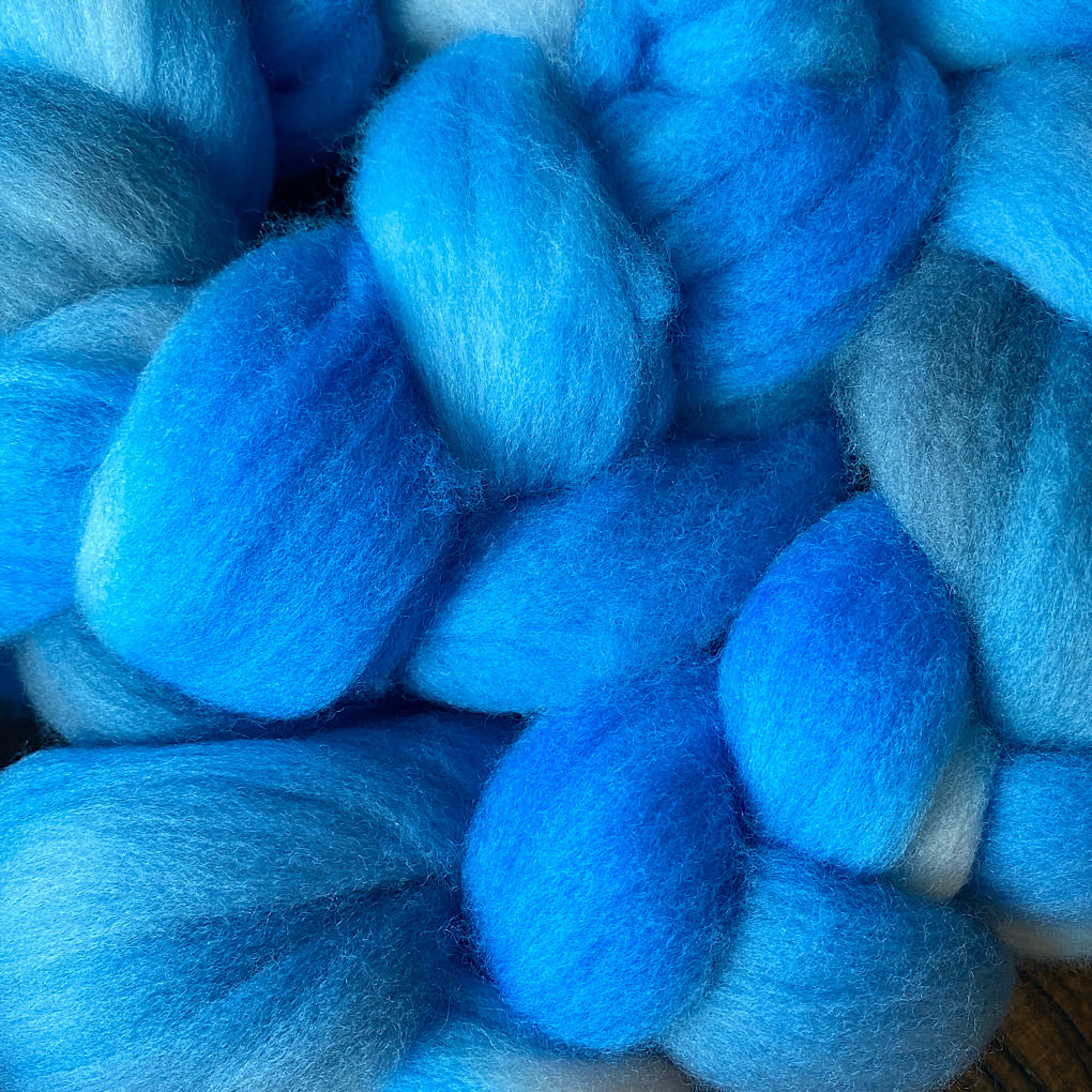 Hand painted merino roving