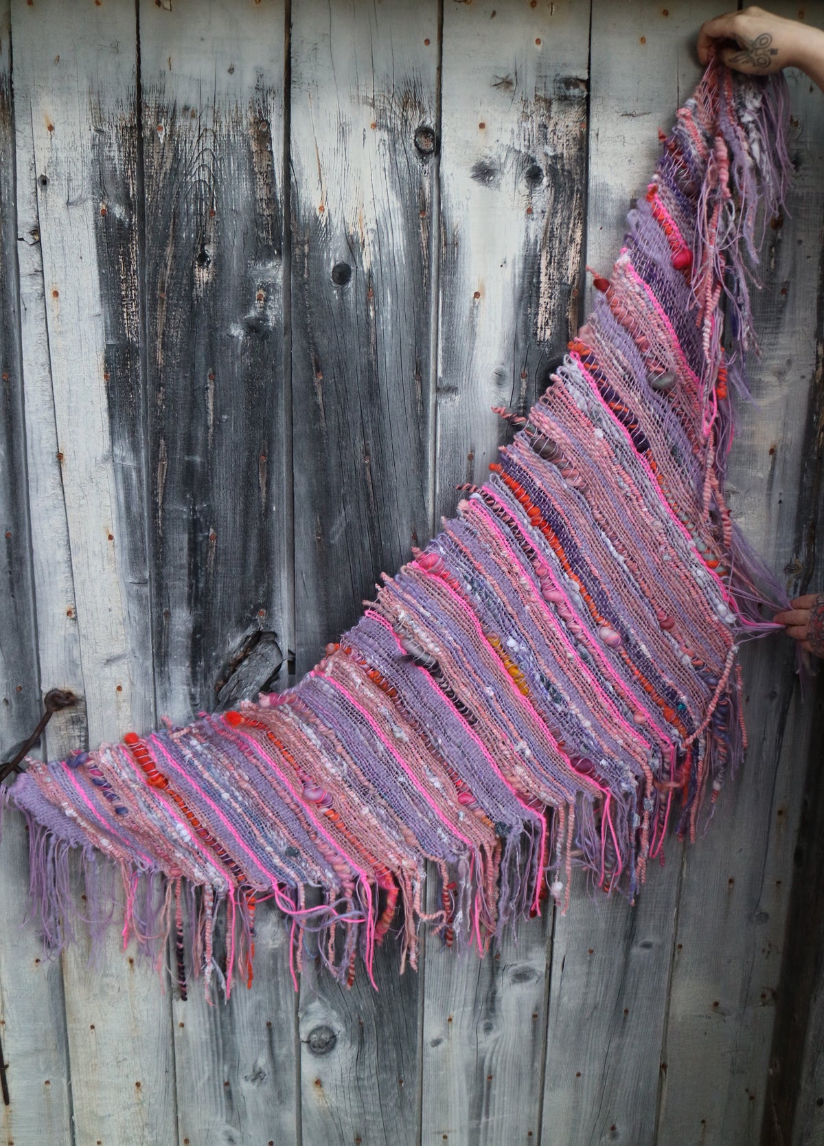 Pink hand woven summer shawl - Mynoush