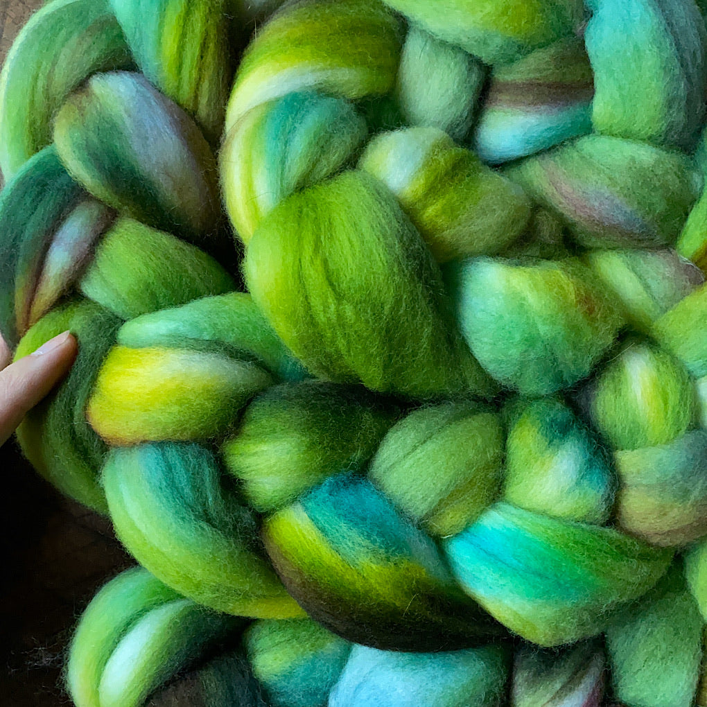 Hand painted merino roving