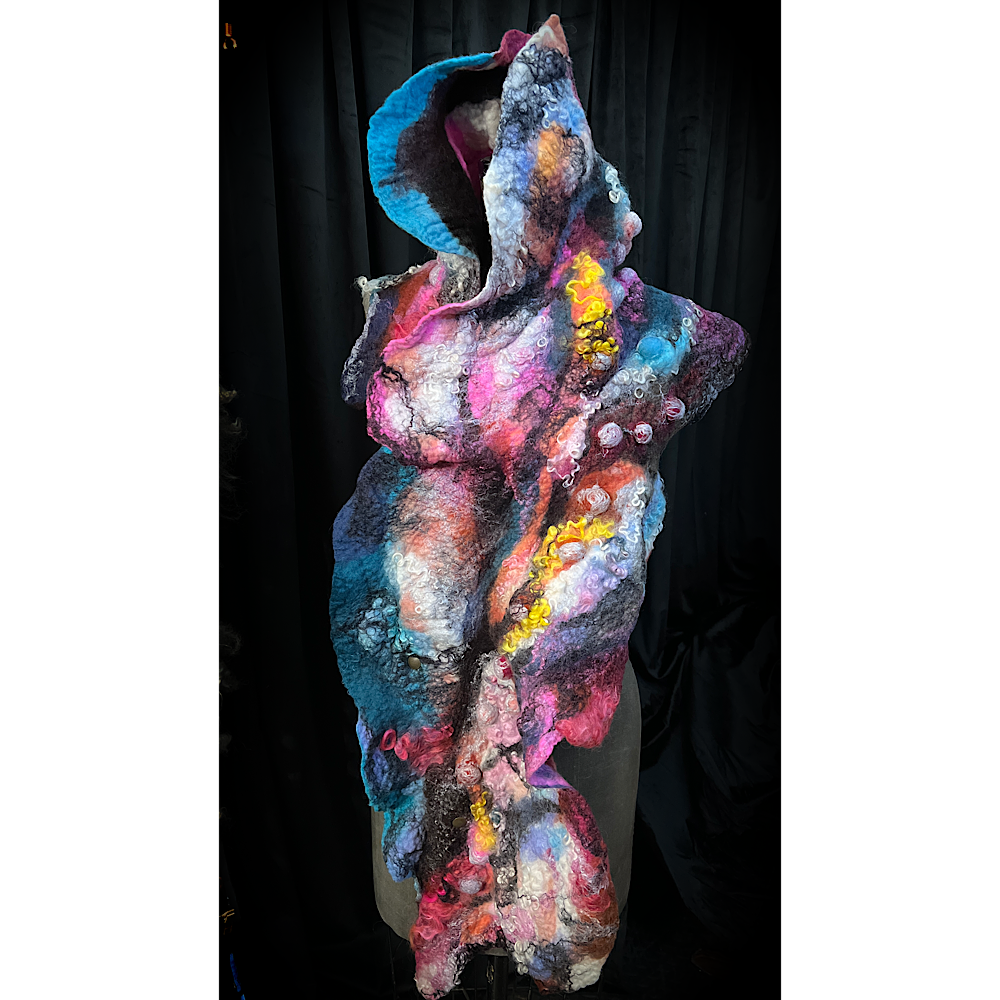 2022 Landscape serie  - Northen Rose - felted scarf
