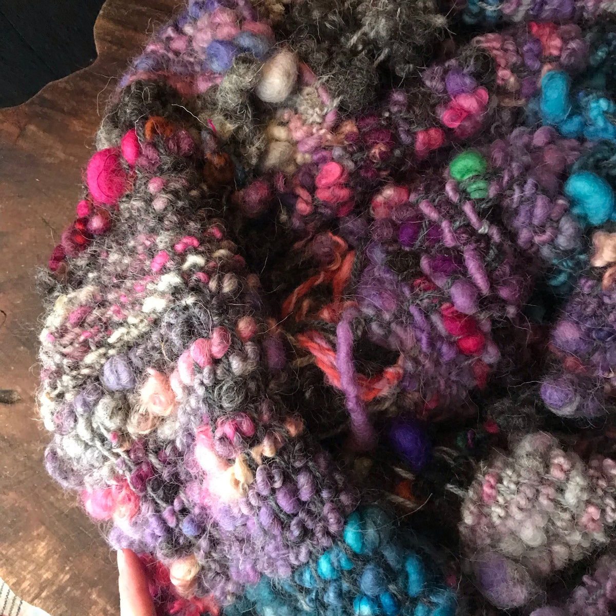 Purple scarf 100% Wool - Foulard 100% laine mauve - Mynoush