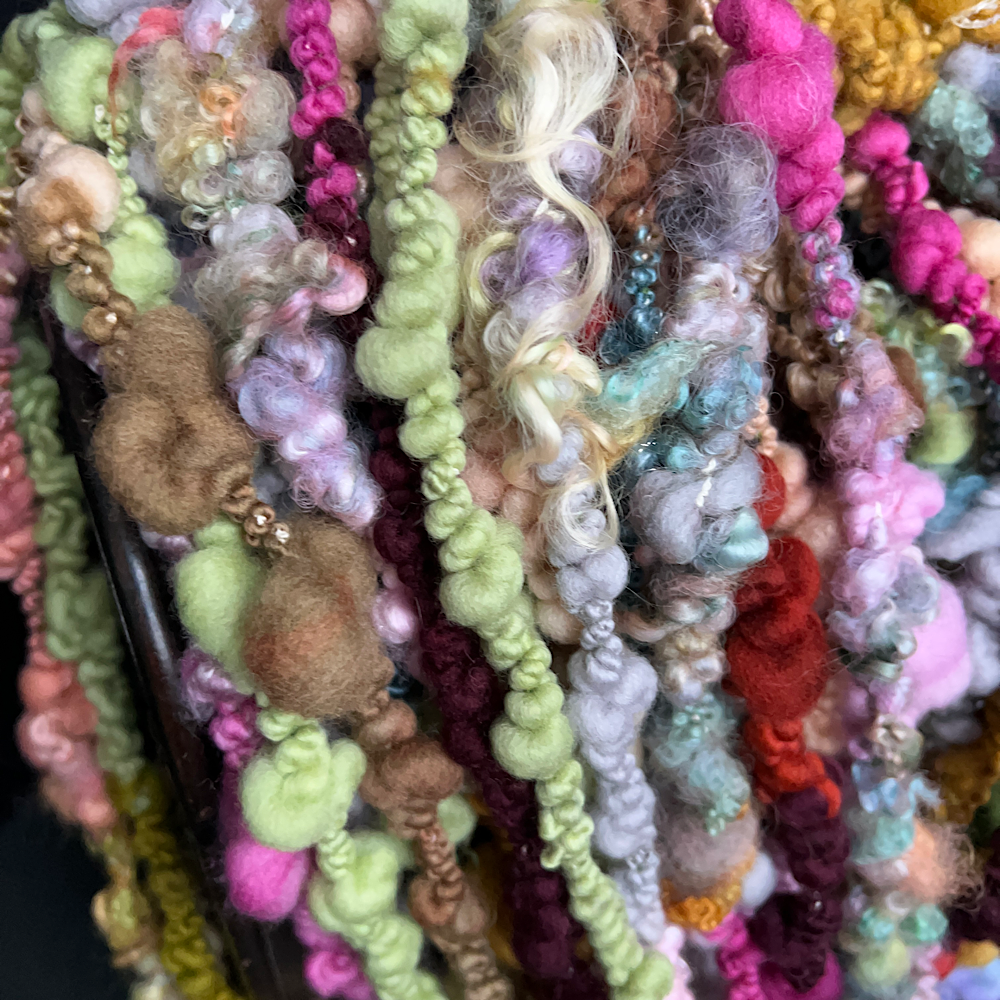 Hand spun art yarn boucle