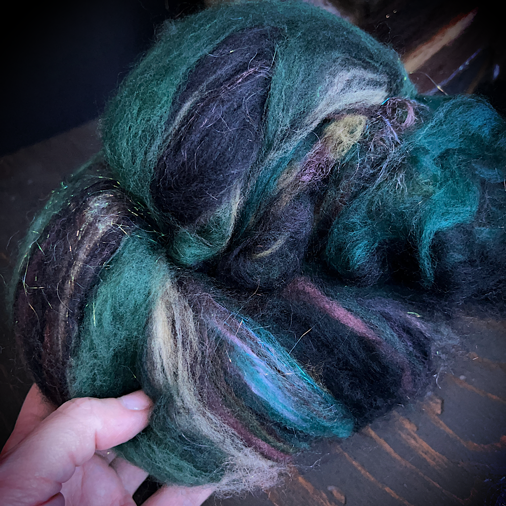 Set of 4 art batts for spinning or felting