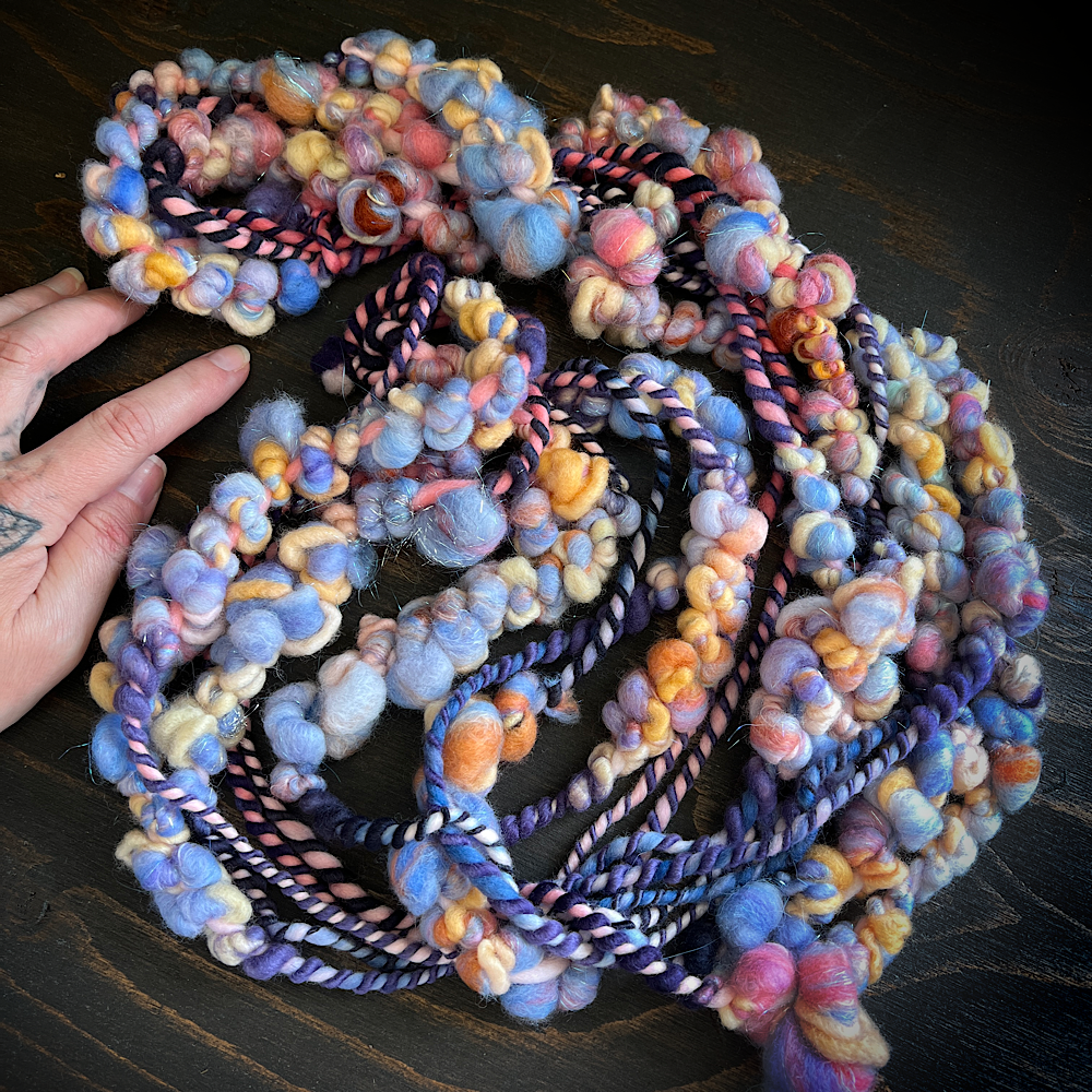 Wild pansies weaving art yarn