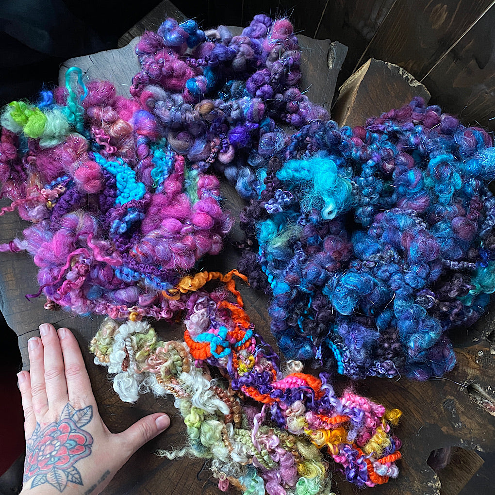 2020 art yarn leftovers mixed lot 200 grams