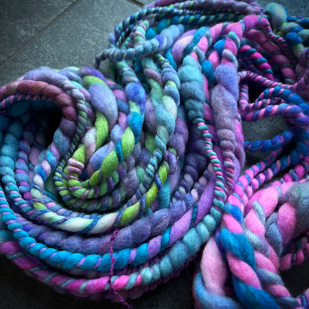 Unicorn - jumbo 2 ply spiral art yarn