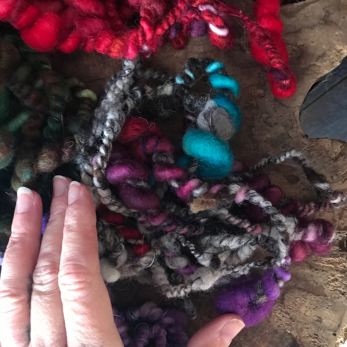 Yarn bits for felters and weavers 195g 10 colors - Mynoush