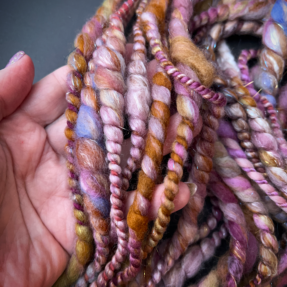 Huge lot of Art yarns for weaving- over 1 pound