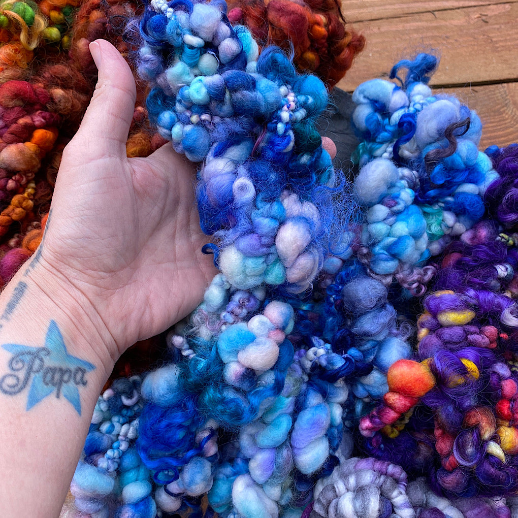 Set of mini jumbo boucle art - weaving kit