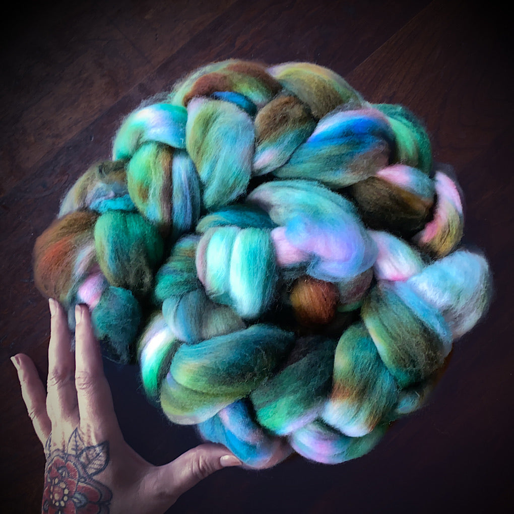 Hand painted merino roving