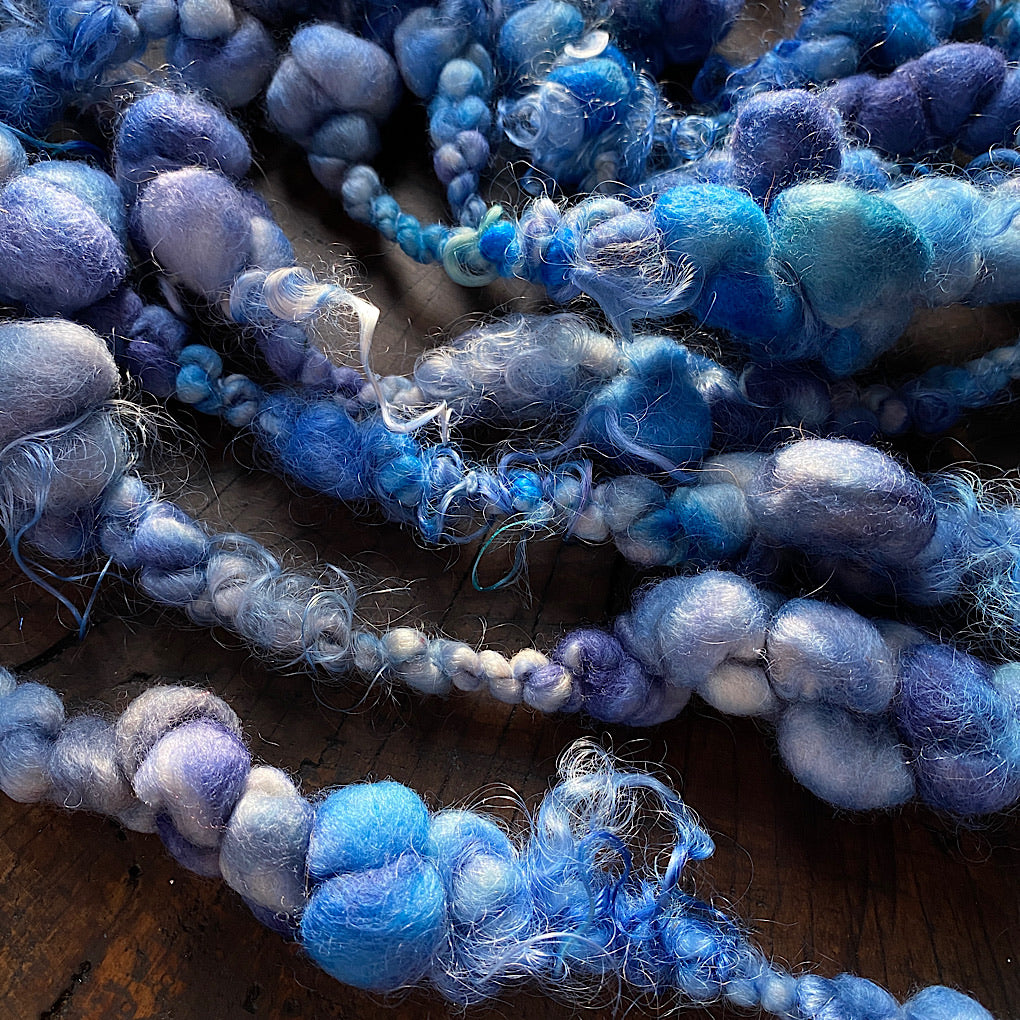 Denim Jumbo boucle art yarn with locks