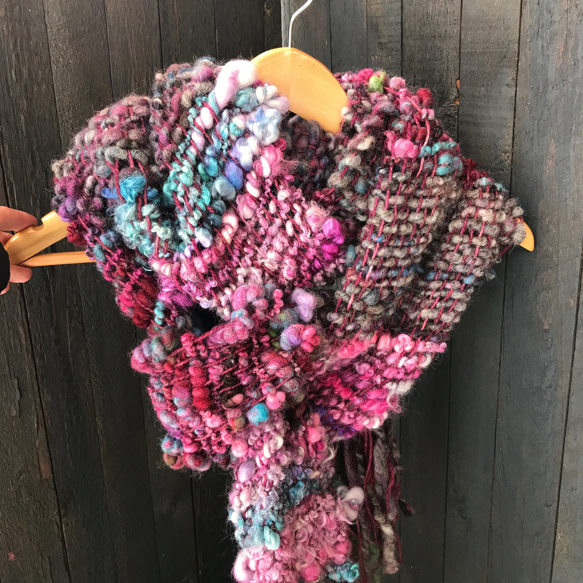 Charcoal scarf 100% Wool - Foulard  100% laine gris charcoal - Mynoush