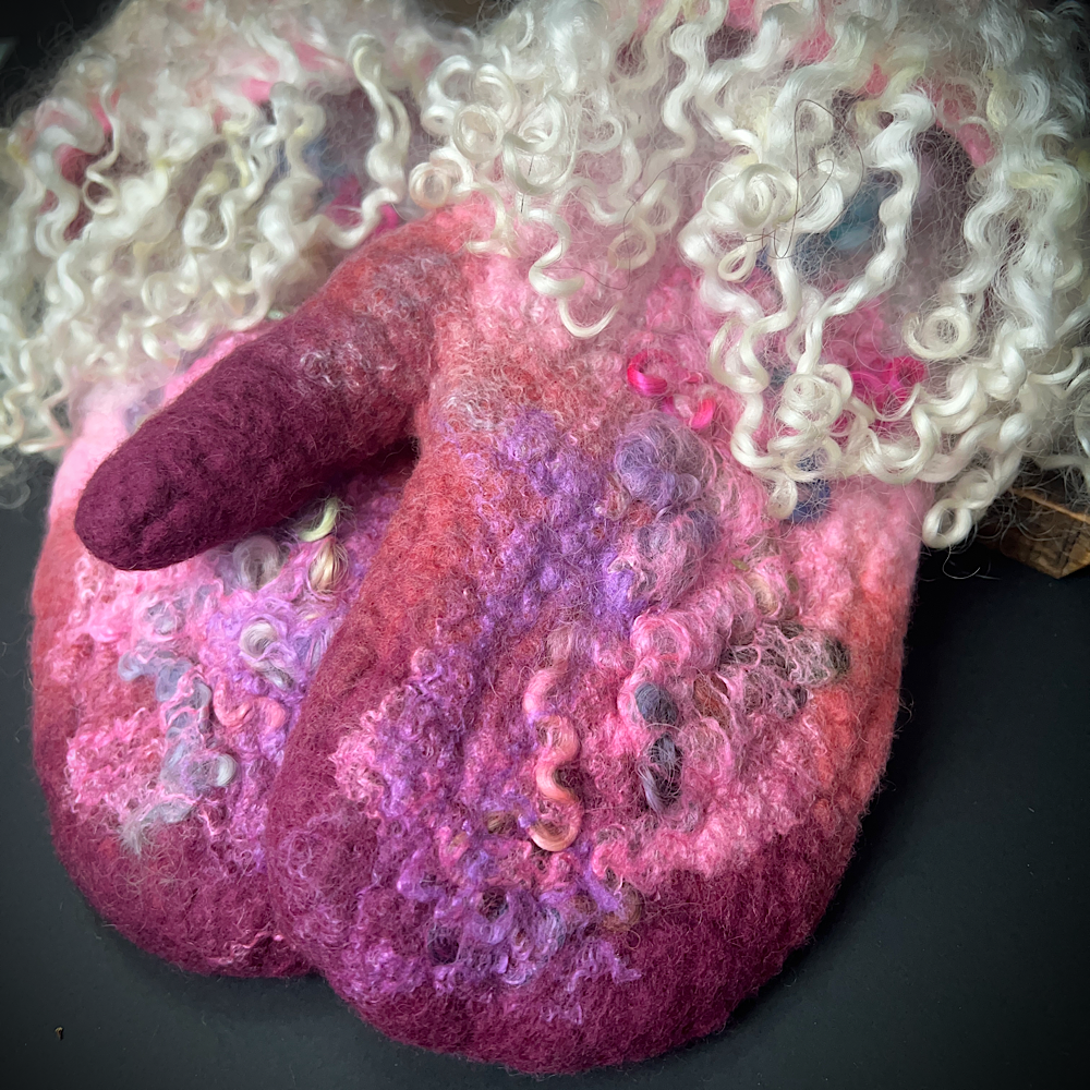 Felted mittens size small medium