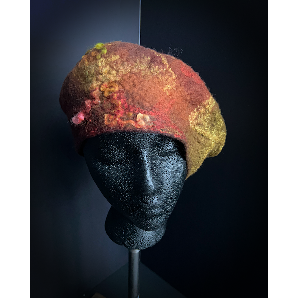 Felted beret size 23.5” medium