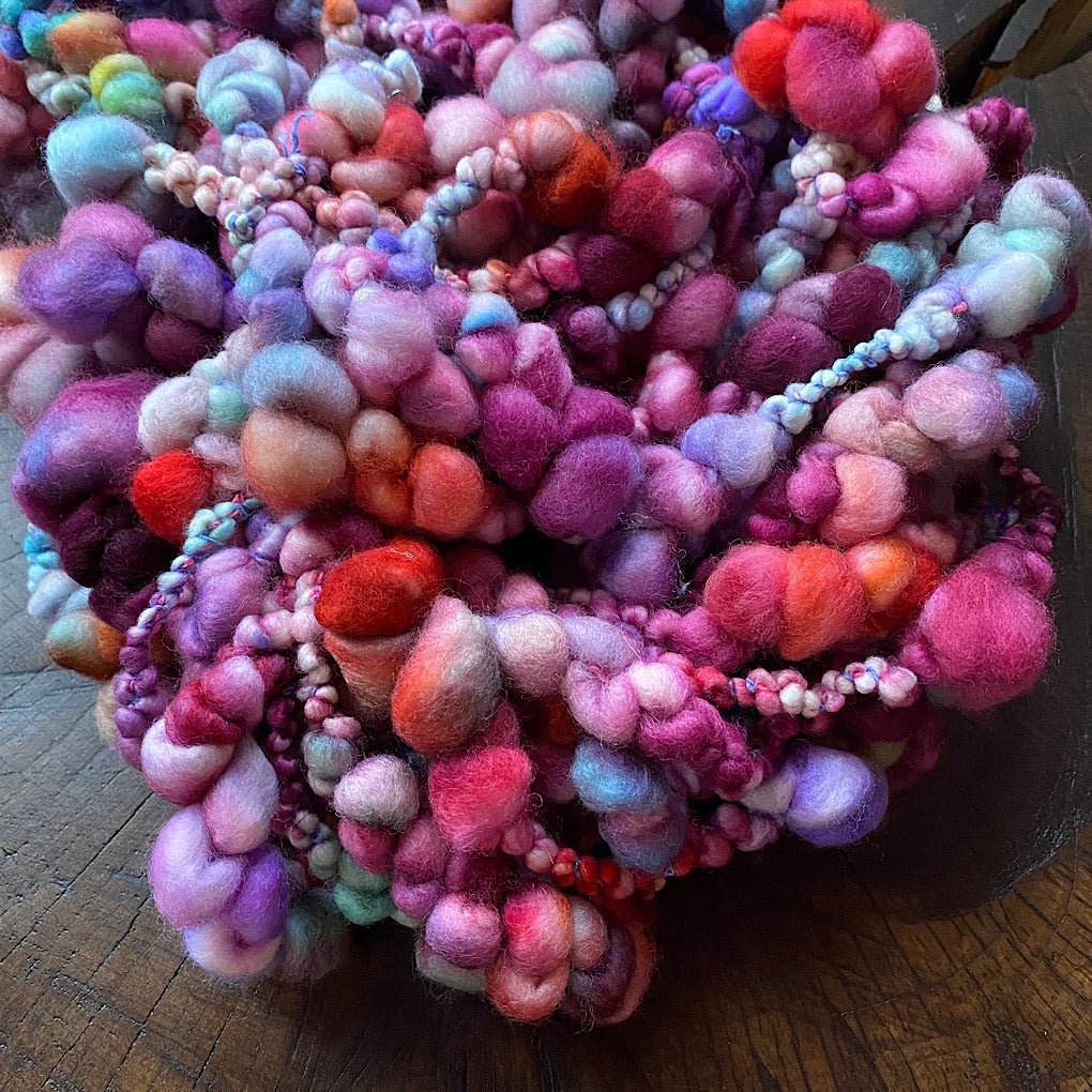 Velours bleu Jumbo boucle Art yarn