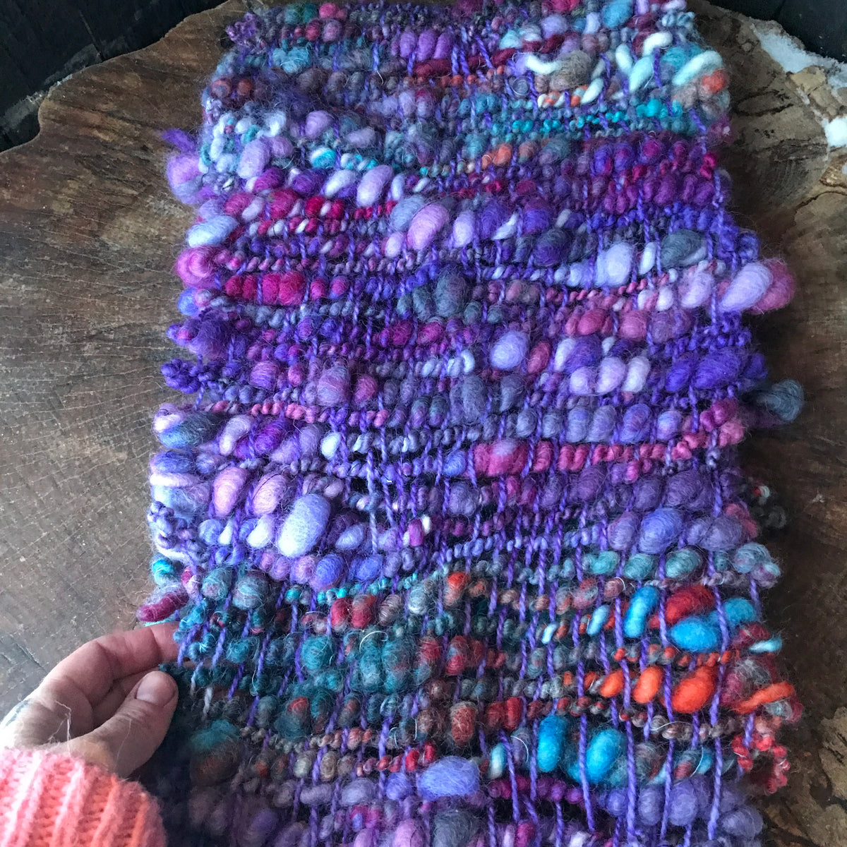 Purple scarf wool alpaca- Foulard mauve laine alpaga - Mynoush