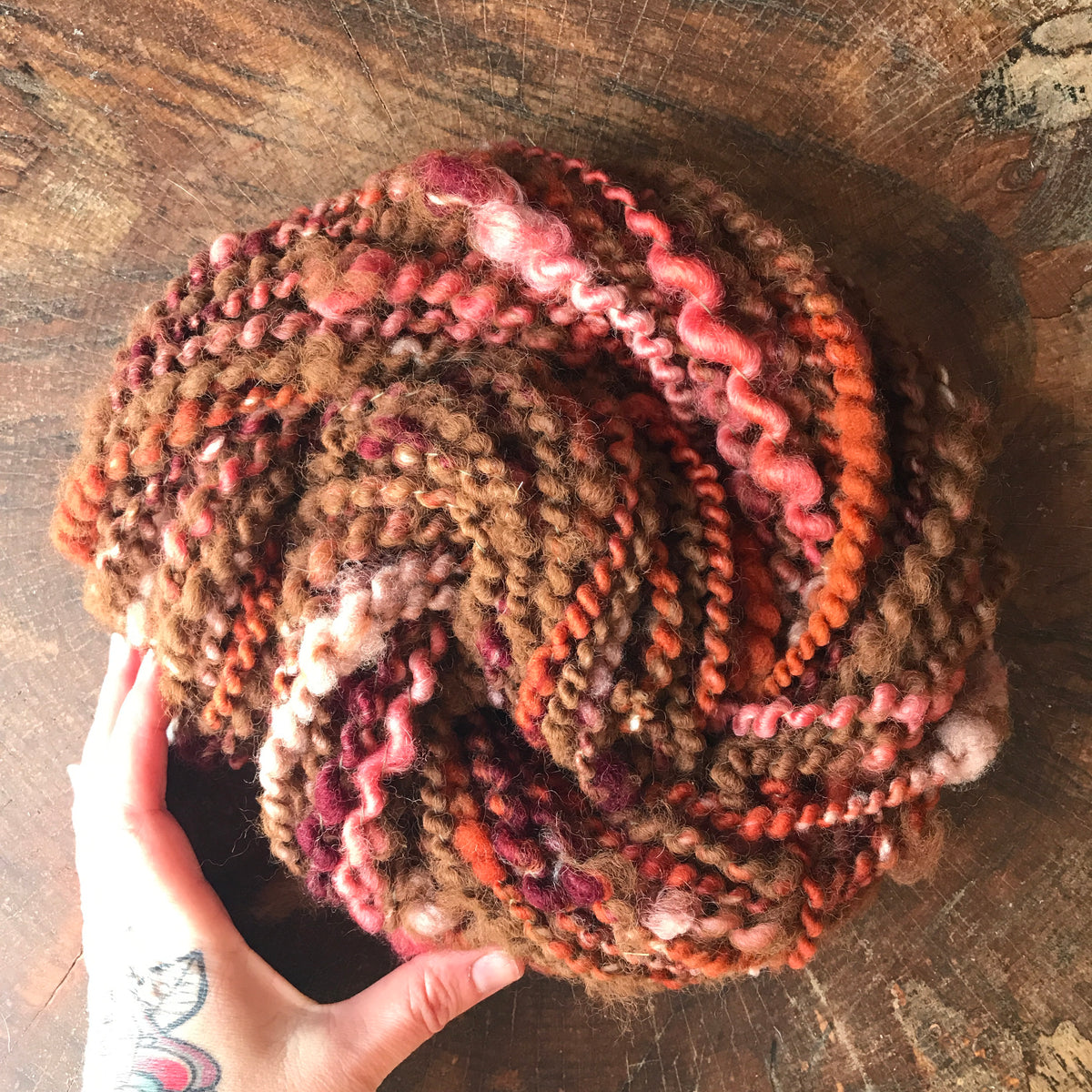Brown art yarn with alpaca 100g - Mynoush