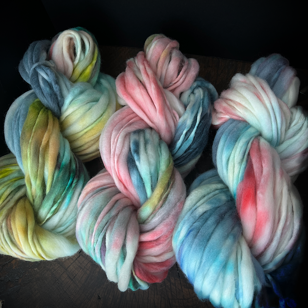 Fluffy yarn set of 3 skeins