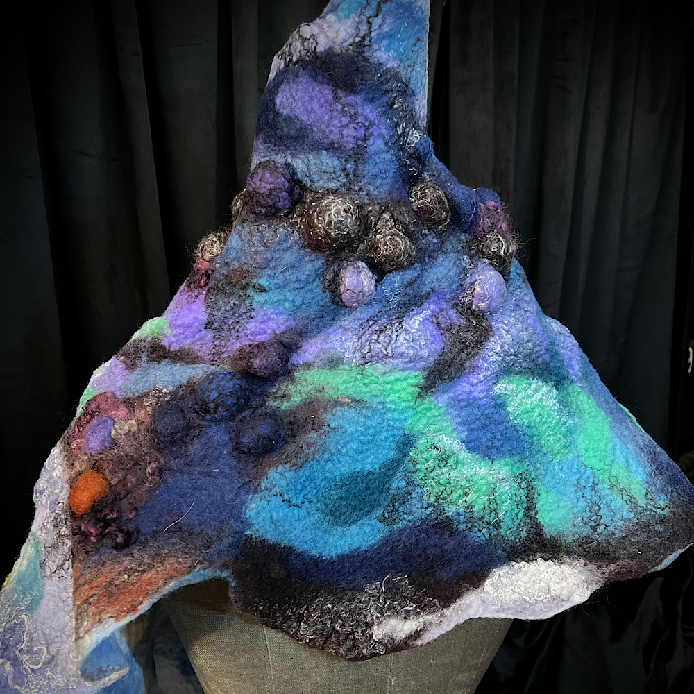 Cosmic Breath - felted scarf