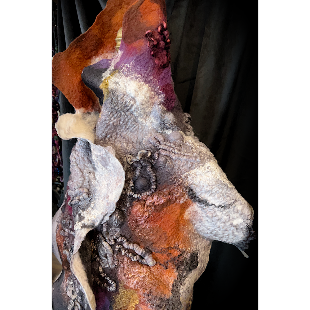 Fire and Ice - felted scarf