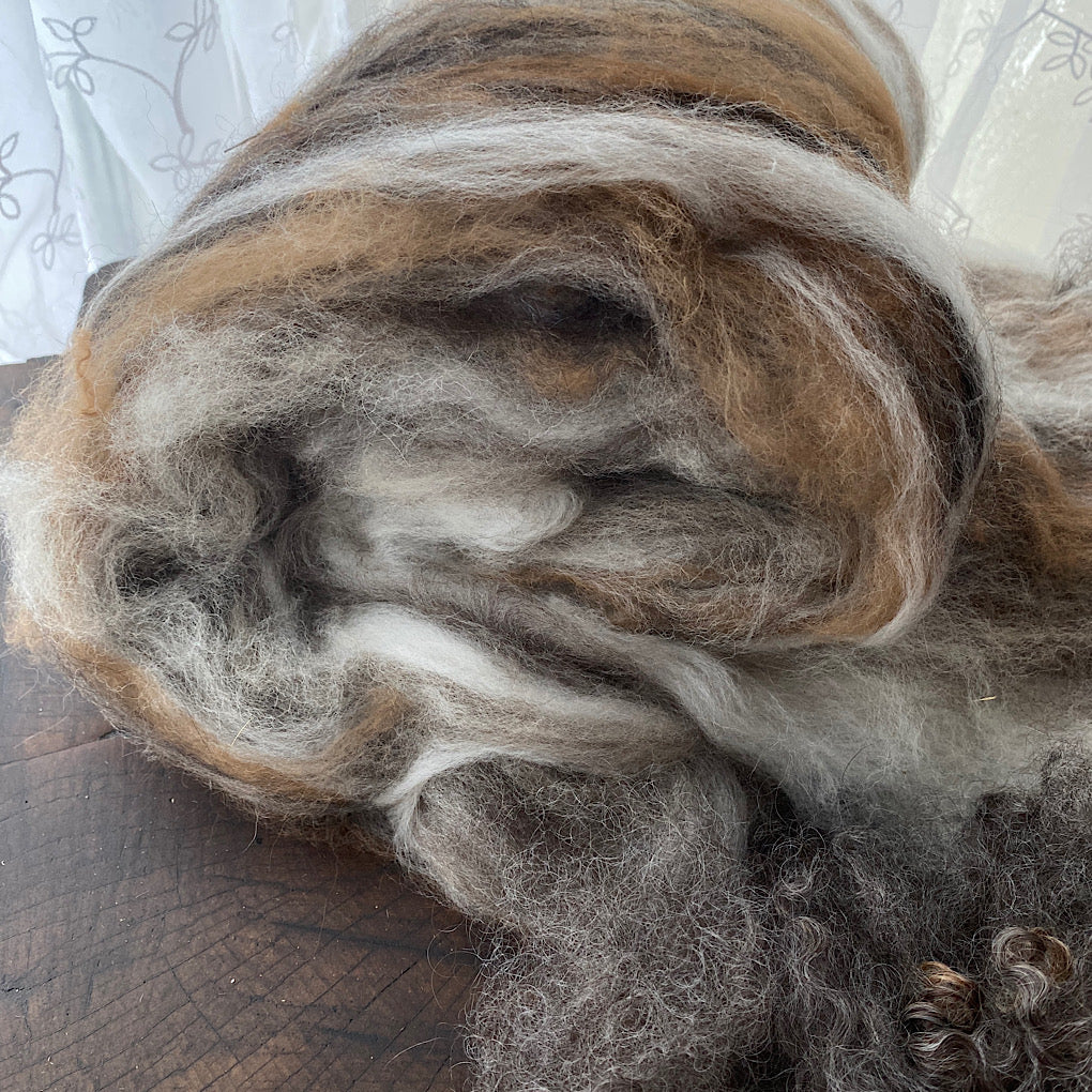 Spinning fiber kit natural colors