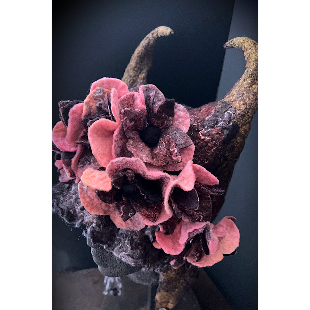 Felted fairy horns hood size small