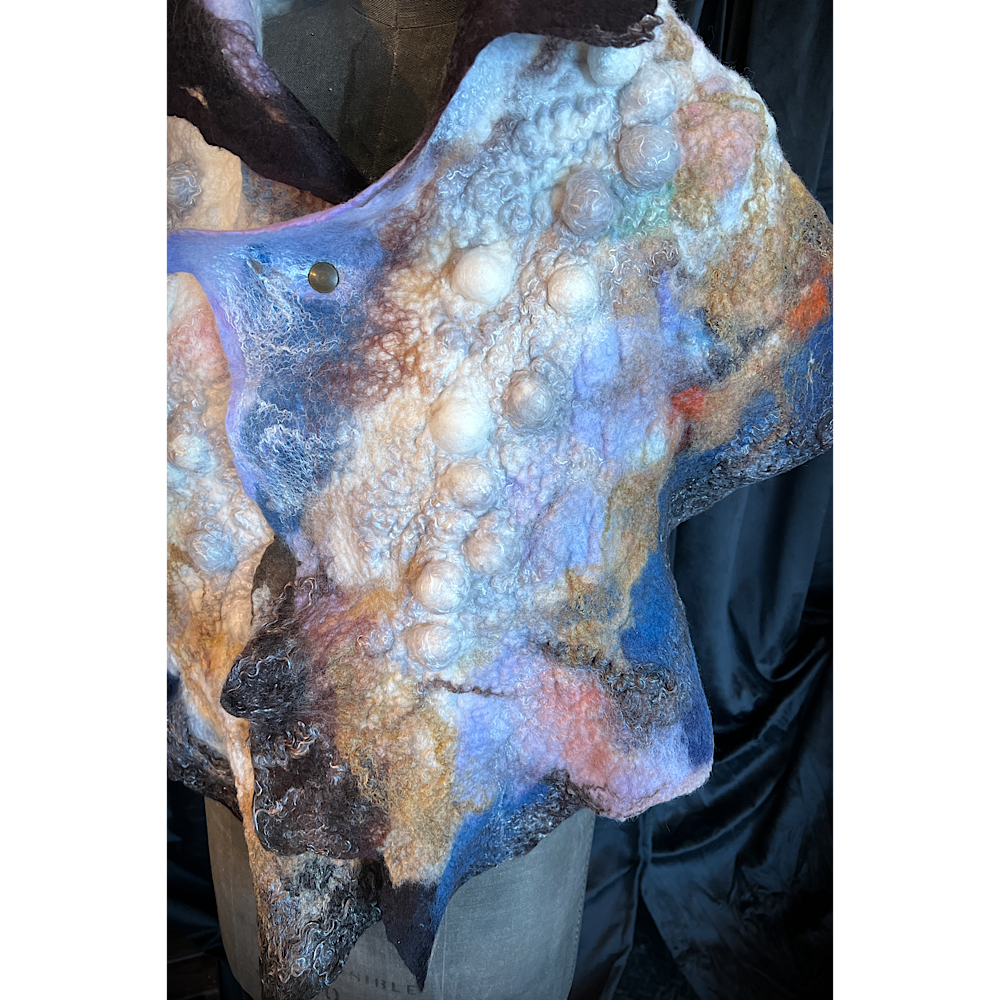 Galactic Moth - felted scarf