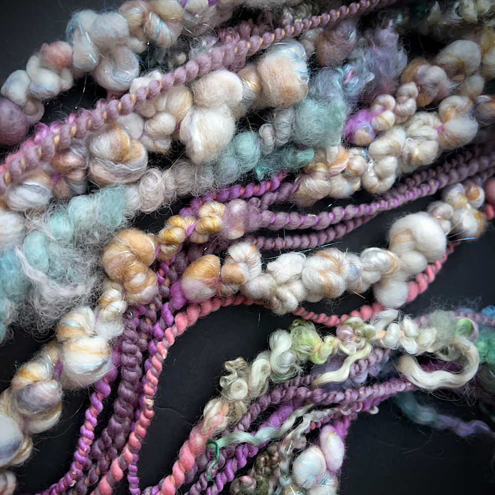 Huge lot of Art yarns for weaving- over 1 pound