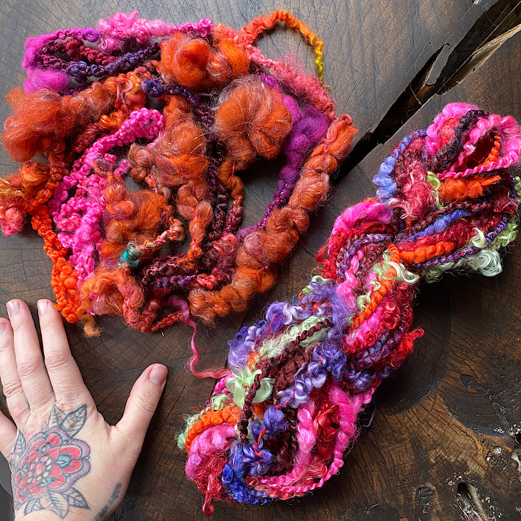 Fiery Rose art yarns lot