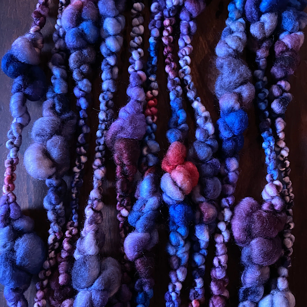 Midnight blues Jumbo boucle Art yarn